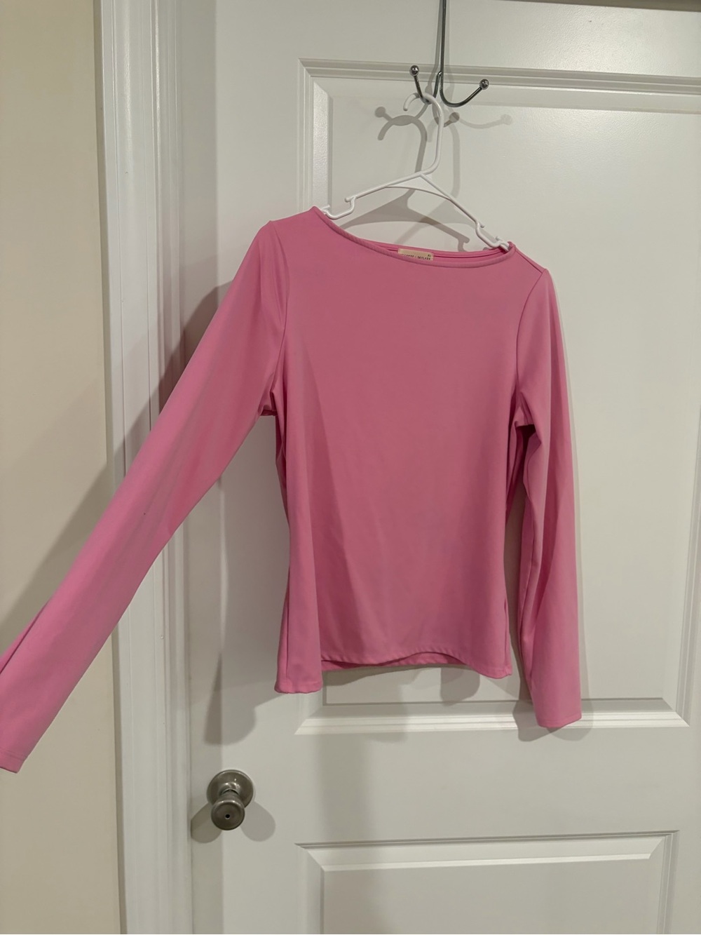 Pink Soft Long Sleeve Top Size XL Fitted Stretch Tee